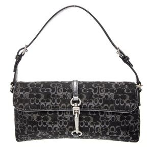 Coach Black and Gray Patterned Shoulder Bag